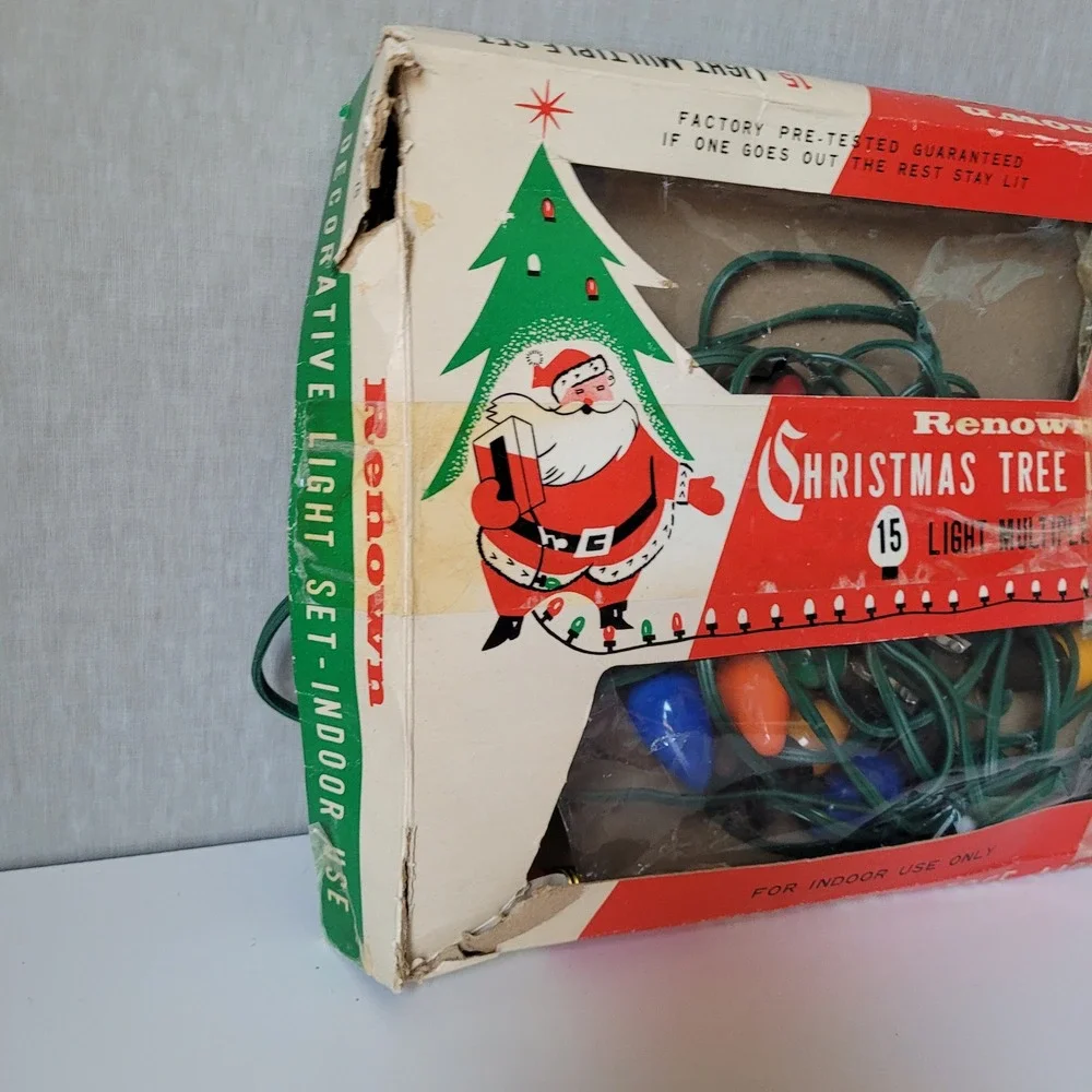 Renown Christmas Trim Tree Lights Set C9 1/4 Multi Color Vintage Holiday Decor